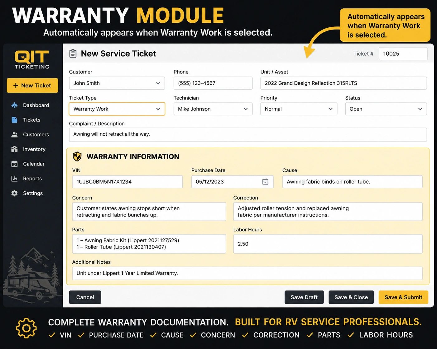 QIT Warranty Module